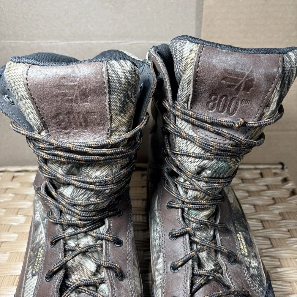 Lacrosse Big Country‎ Boots Mens 12 Hunting Camo 800G Insulated Leather 8 Inch